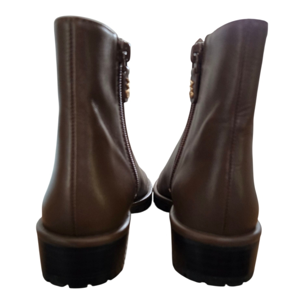 Stuart Weitzman Brown Leather Ankle Boots - Size 4 - Picture 5 of 13